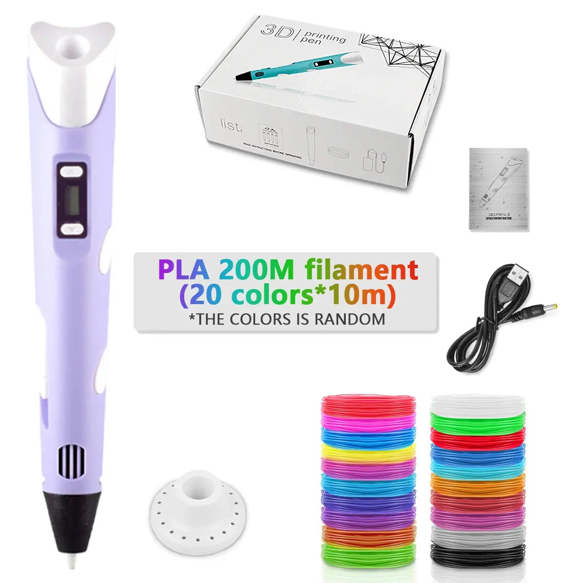 3D Pen For Children 3D Printing Drawing Pen DIY Funny Set for Kids Chidren Birthday Chrismas Creative Gift with PLA Filament Zenn Organics Inc
