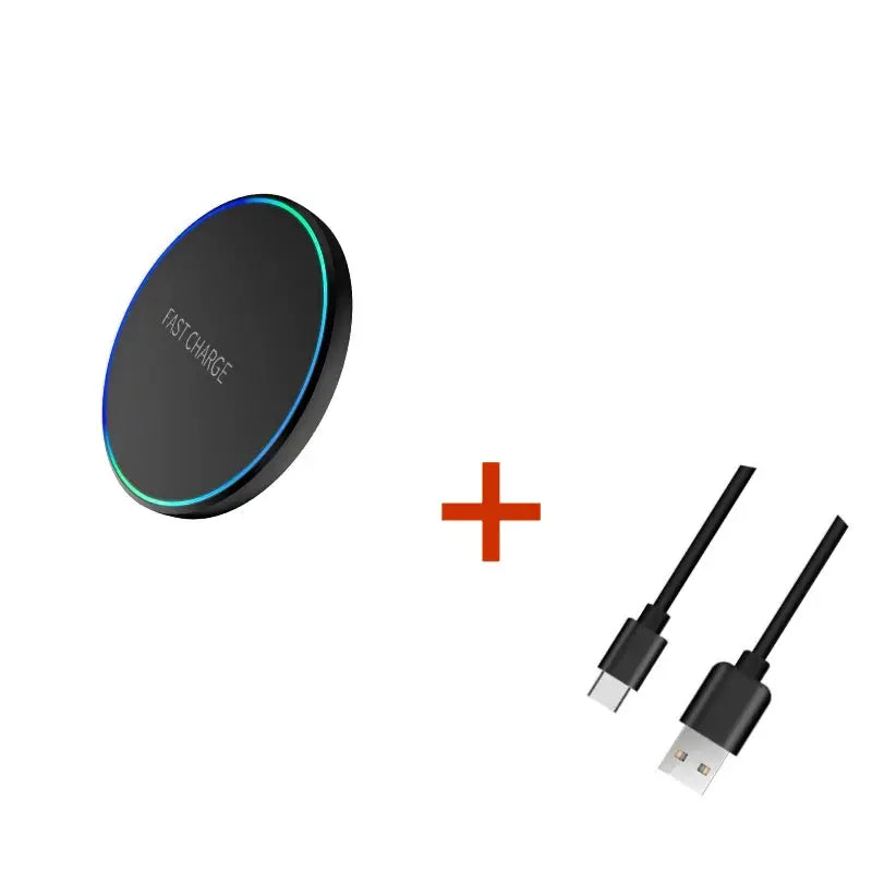 Wireless charger for phone, iPad, watch, and earphones by Zenn Organics Inc, featuring fast induction charging pad and dock station.