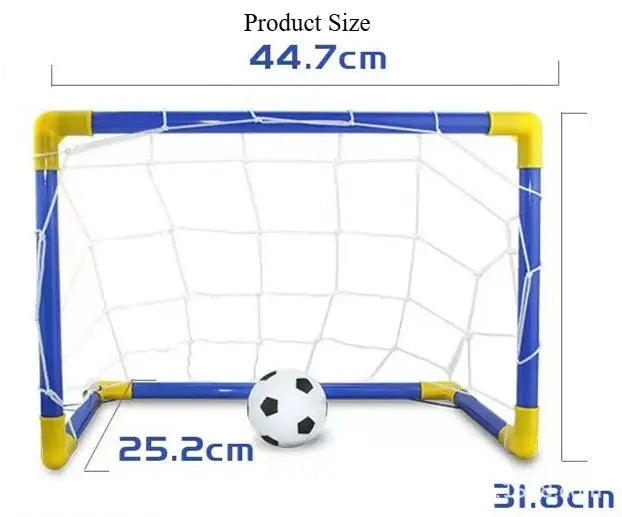 Portable Indoor/Outdoor Toy Football Goal Set44x25cm - Micro Soccer Net Pump&Ball Lightweight Kids Training Park Beach Games Zenn Organics Inc