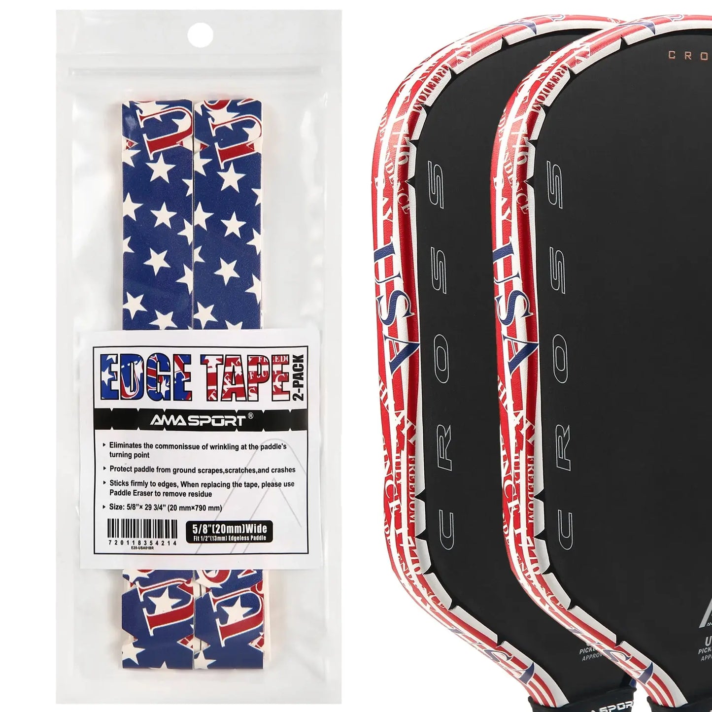 Pickleball Paddle Protection Tape New Color for 13mm/16mm/19mm Padel- 2 Units Pack Paddle Head Edge Guard- Pickleball Lead Tape Zenn Organics Inc