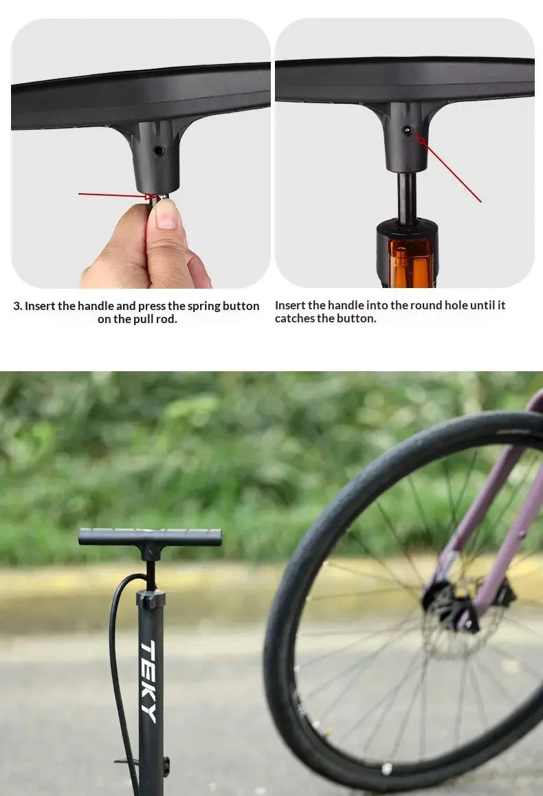 OFFBONDAGE Bike Pump 230PSI High Pressure Portable Pump Universal US/France Valves with Inflating Needle Car Motorcycle Balls Zenn Organics Inc