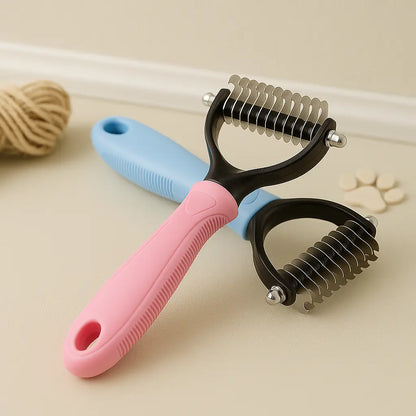 Pet Essentials-11 dog grooming comb, pet fur knot remover tool with fine teeth for detangling and smoothing pet hair.
