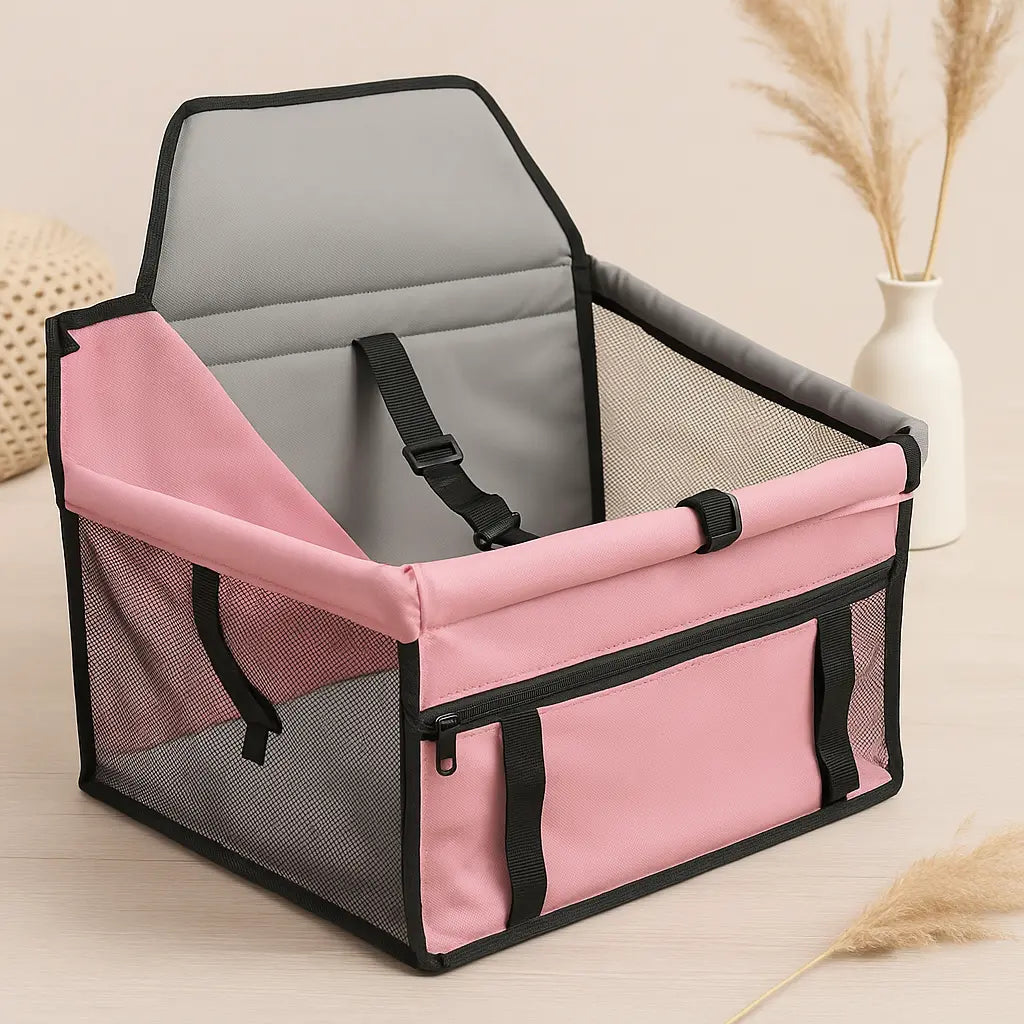 Foldable Pet Essentials-11 car hammock seat in black, designed to keep pets secure and comfortable during car journeys.