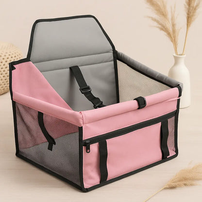 Foldable Pet Essentials-11 car hammock seat in black, designed to keep pets secure and comfortable during car journeys.