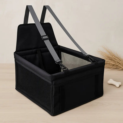 Pet Essentials-11 dog travel car seat carrier with padded interior and adjustable straps, designed for safe and comfortable pet travel.