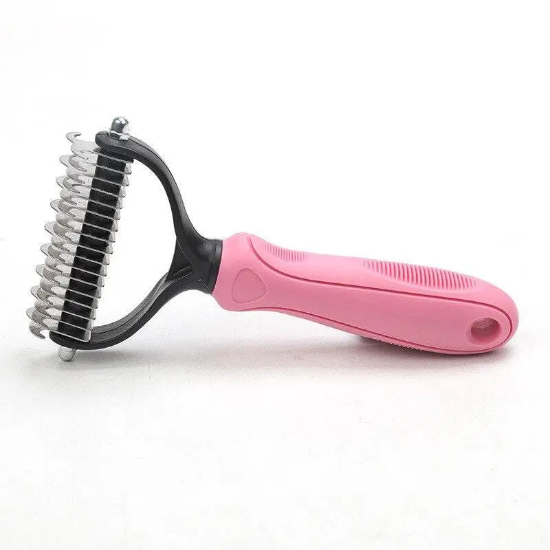 Pet Essentials-11 Pet Fur Knot Remover Comb for dogs, grooming tool with stainless steel teeth for detangling and smoothing fur.