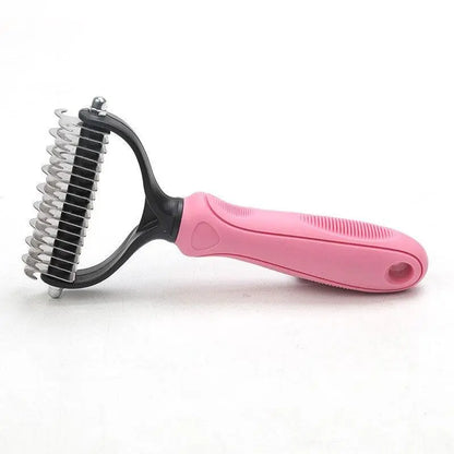 Pet Essentials-11 Pet Fur Knot Remover Comb for dogs, grooming tool with stainless steel teeth for detangling and smoothing fur.