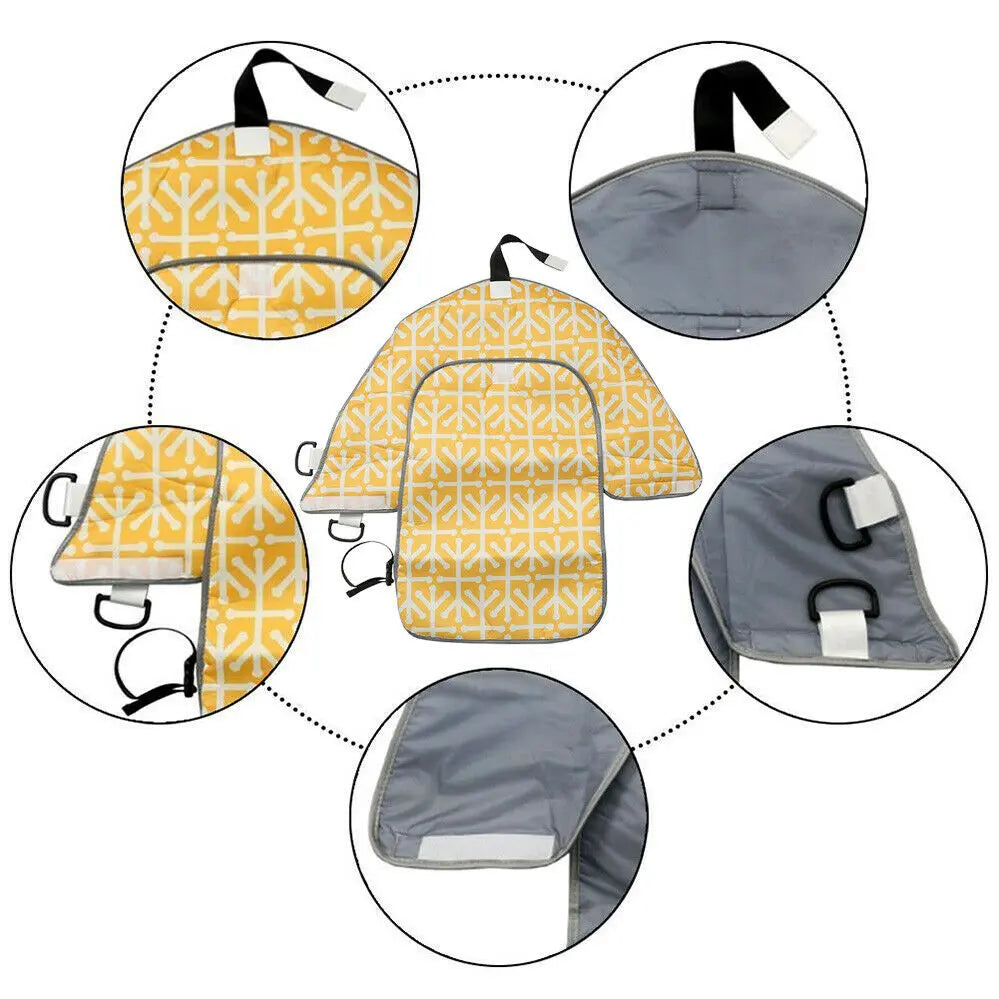 Baby Essentials-4 3-in-1 foldable diaper bag with built-in crib, featuring multiple compartments and a padded shoulder strap for convenient baby care.