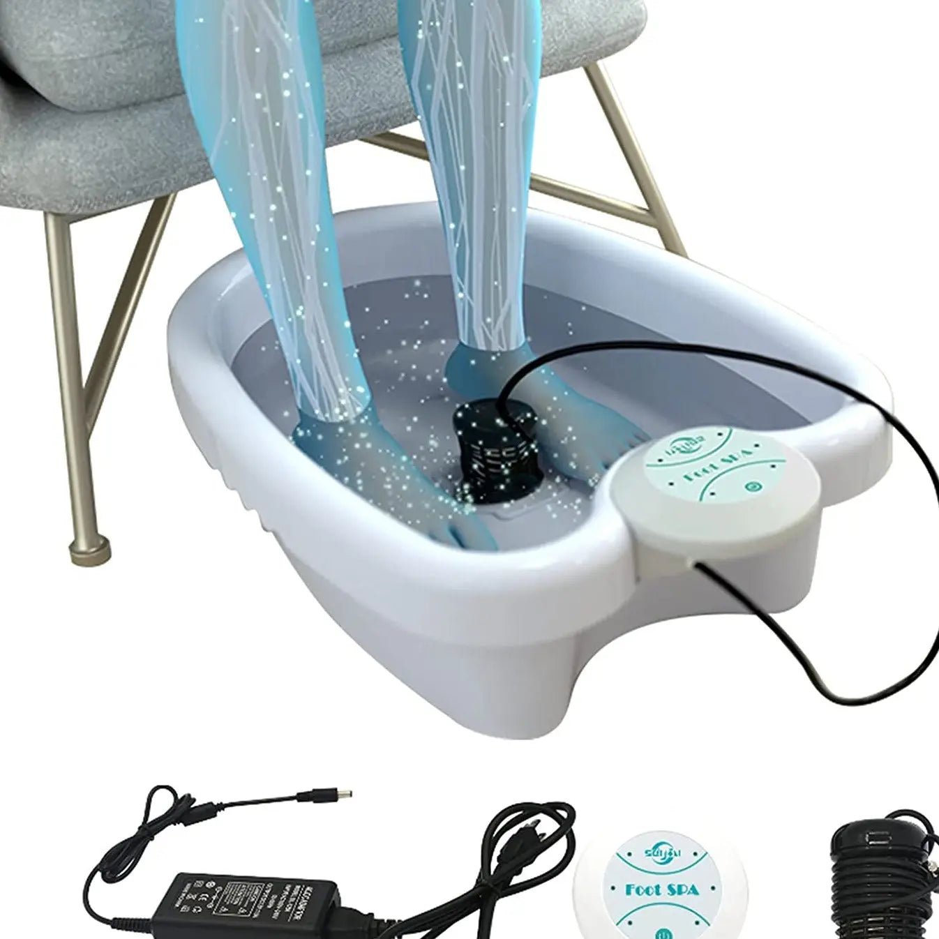 Health & Beauty-5 Ionic Detox Foot Spa Cleanse Machine with foot basin and control panel for detox therapy