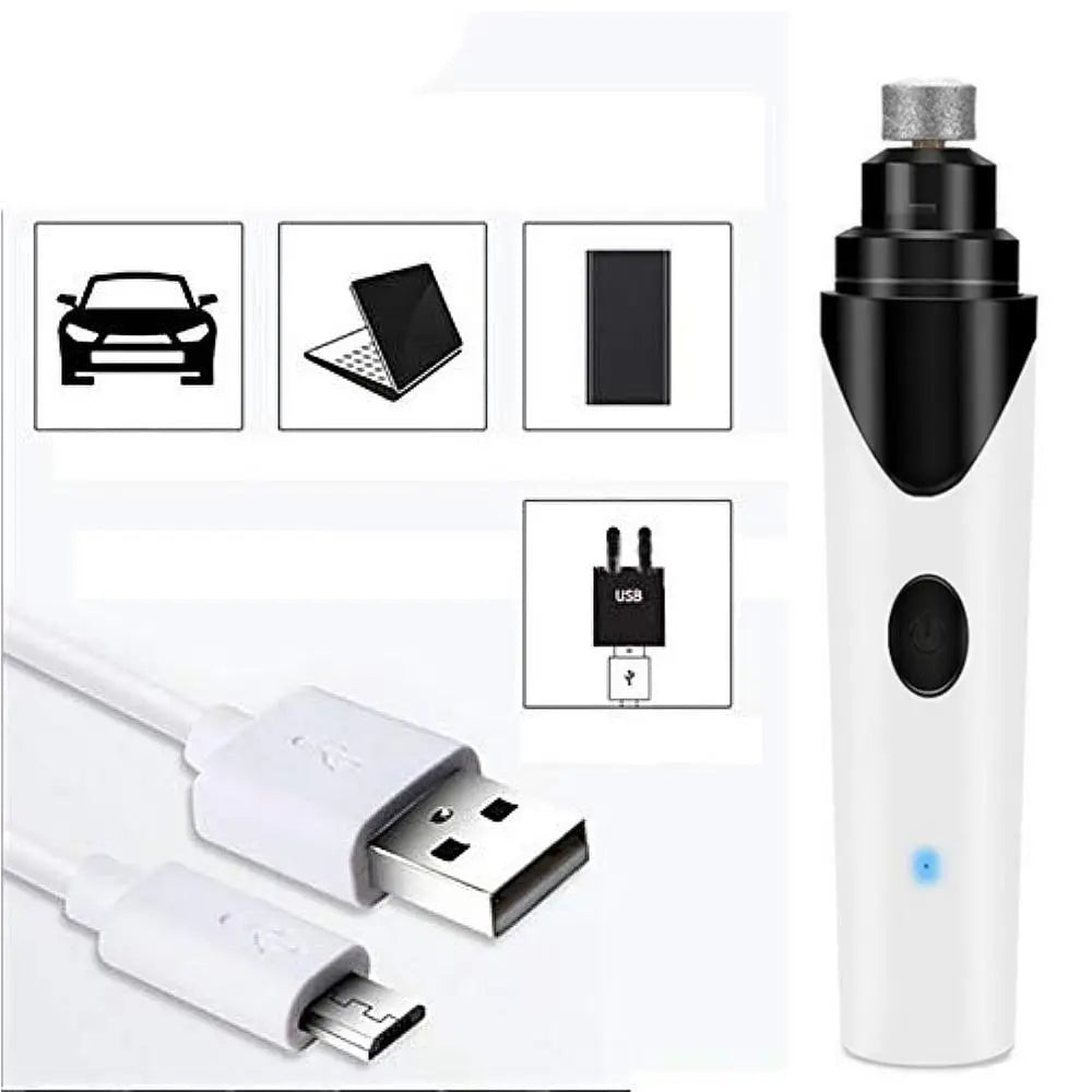 Rechargeable Pet Essentials-11 pet nail clipper with ergonomic handle and LED light for safe, precise trimming of dog or cat nails.