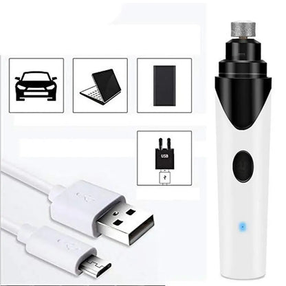 Rechargeable Pet Essentials-11 pet nail clipper with ergonomic handle and LED light for safe, precise trimming of dog or cat nails.