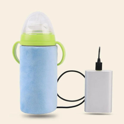 Portable USB baby bottle warmer from Baby Essentials-4 heating milk and water for convenient feeding on the go.