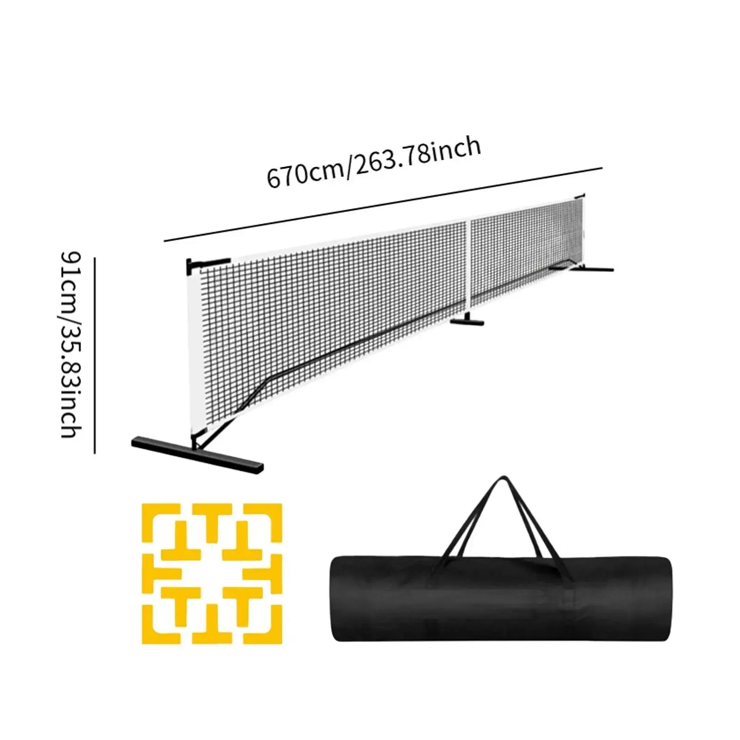 Portable Pickleball Net 6.7m 22ft Pickle Ball Game Net Stand with Storage Bag System Badminton Net for Tennis Driveway Backyard Zenn Organics Inc