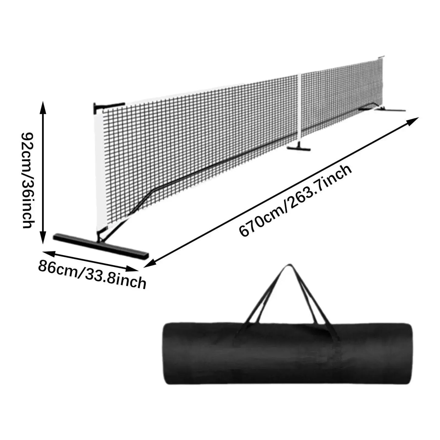 Portable Pickleball Net 6.7m 22ft Pickle Ball Game Net Stand with Storage Bag System Badminton Net for Tennis Driveway Backyard Zenn Organics Inc