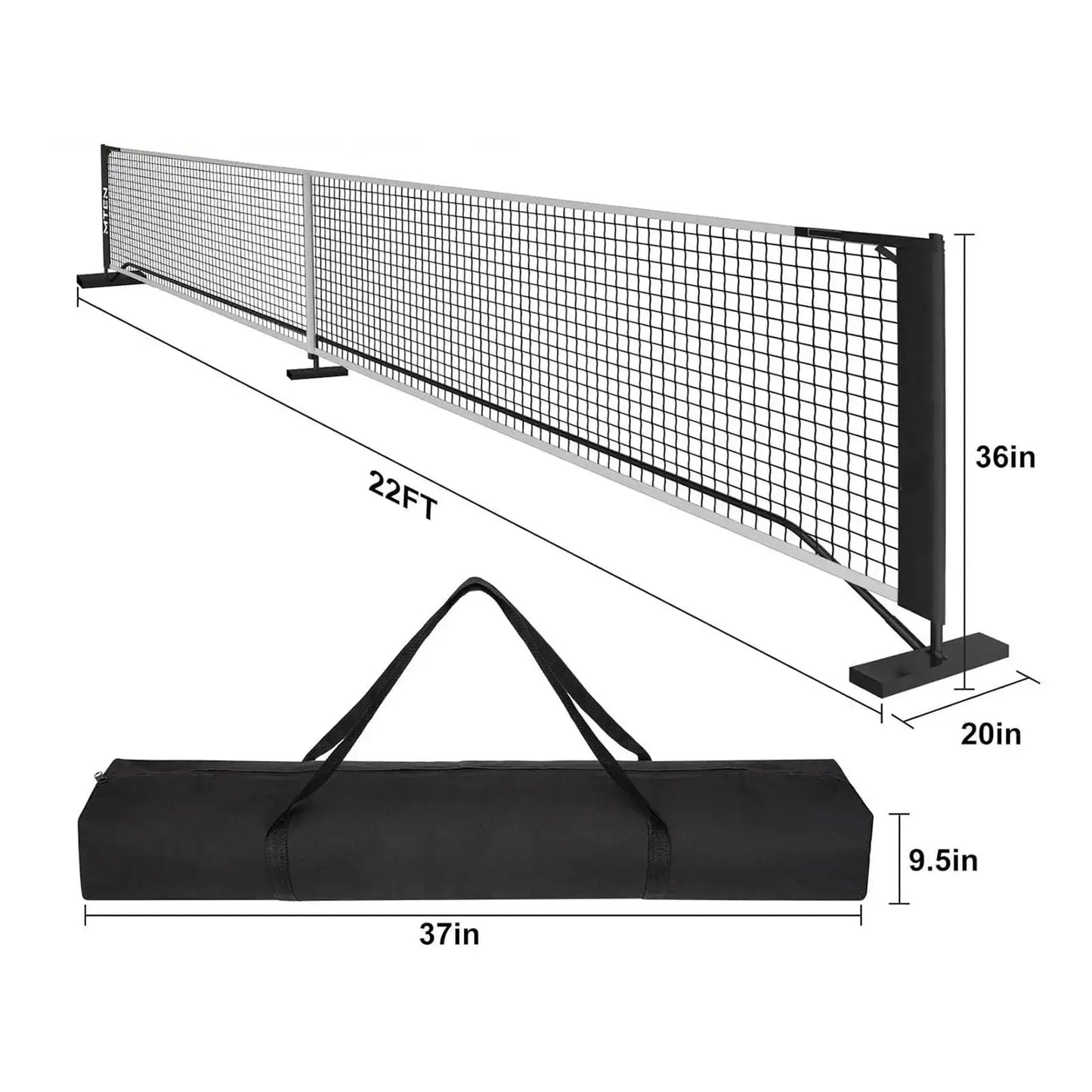 Portable Pickleball Net 6.7m 22ft Pickle Ball Game Net Stand with Storage Bag System Badminton Net for Tennis Driveway Backyard Zenn Organics Inc
