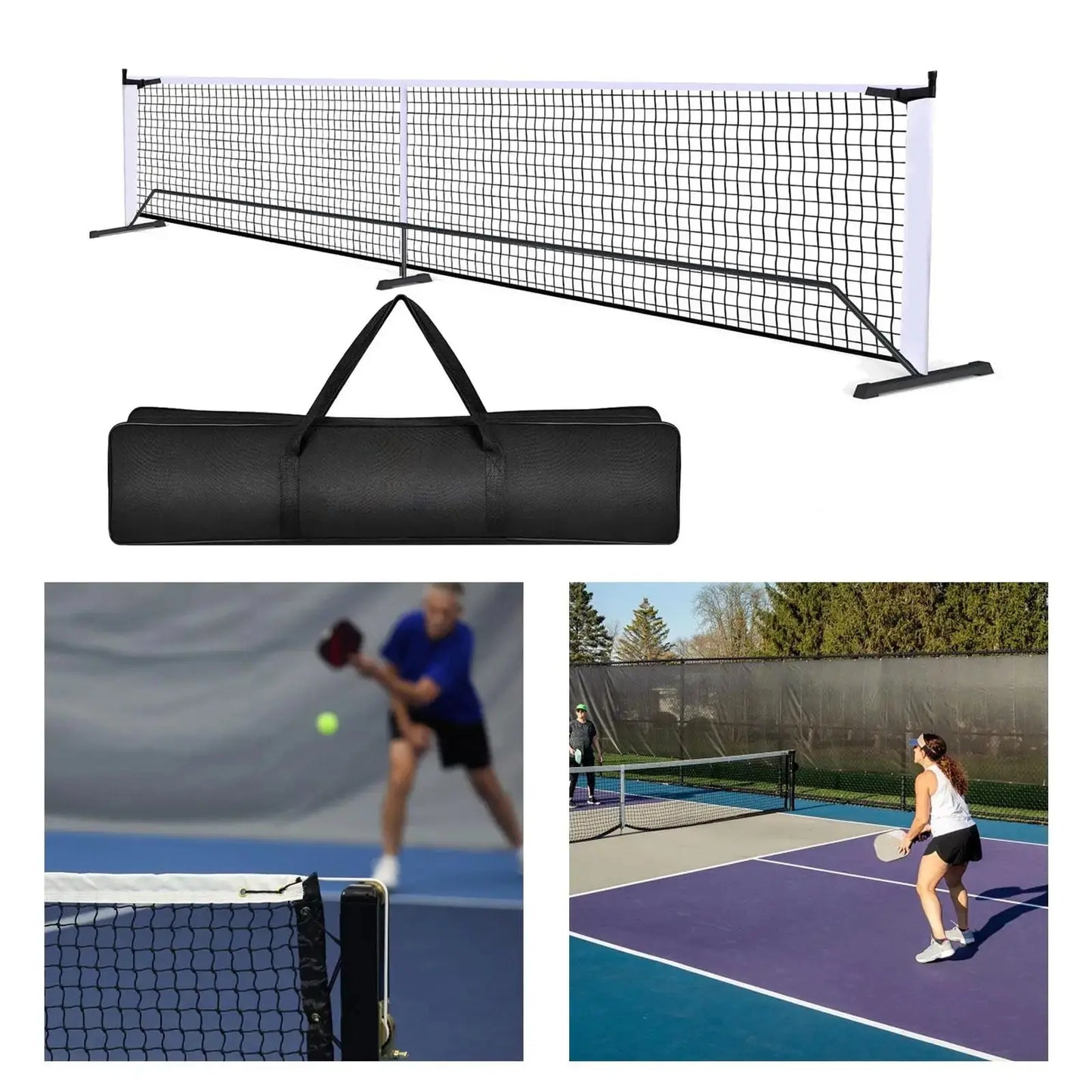 Portable Pickleball Net 6.7m 22ft Pickle Ball Game Net Stand with Storage Bag System Badminton Net for Tennis Driveway Backyard Zenn Organics Inc