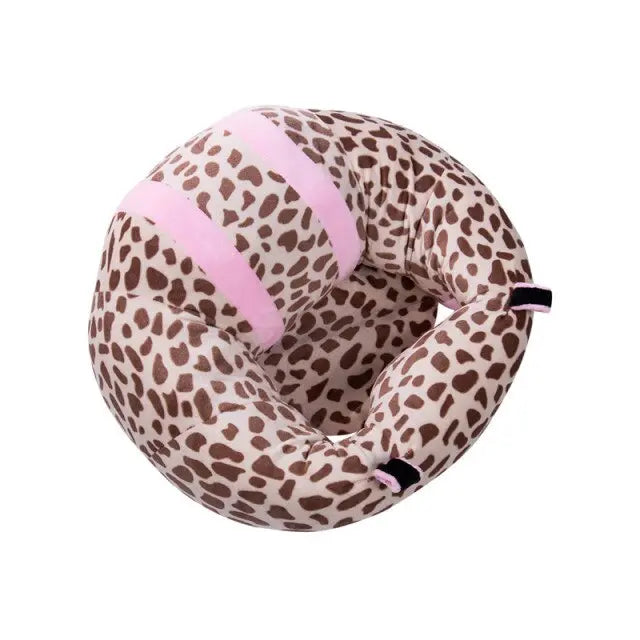 Baby Essentials-4 soft sit-up support seat with plush animal toy, cushioned infant chair for comfortable sitting and play.