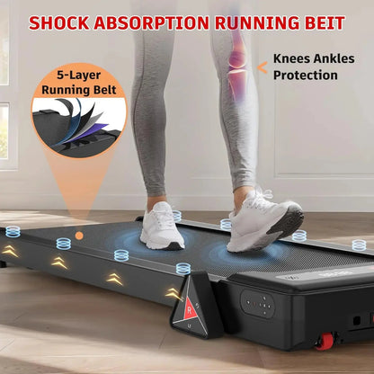 3 Level Incline Home Office Portable Installation Free Walking Pad 2 in 1 Under Desk Running Machine 2.25HP Low Noise Treadmill Zenn Organics Inc