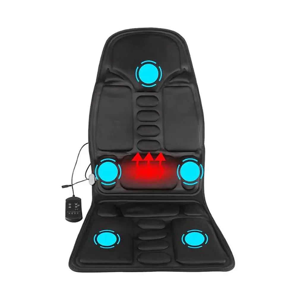 Portable Electric Heated Vibrating Massage Cushion for Seat Back Neck Body Pain Relief Timing Control for Car Home Office Use Zenn Organics Inc