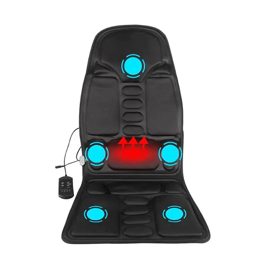 Portable Electric Heated Vibrating Massage Cushion for Seat Back Neck Body Pain Relief Timing Control for Car Home Office Use Zenn Organics Inc