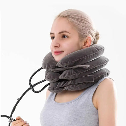 Fitness-6 neck stretcher air traction pillow with adjustable design for neck pain relief and spinal alignment.