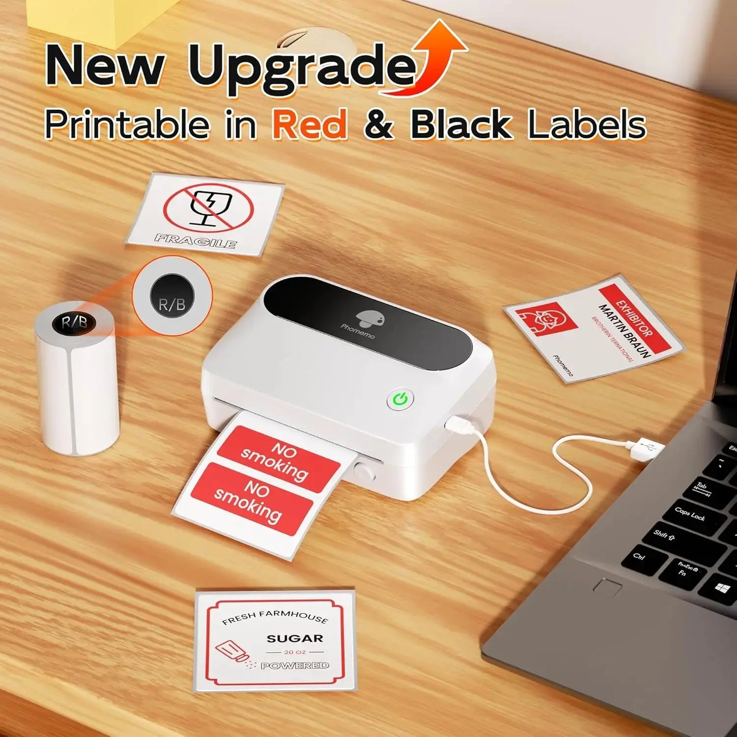 Phomemo M421 Portable 1.57-4 Inch Home Office Wireless for Bluetooth Label Maker IOS Android Compatible Stock Available Zenn Organics Inc