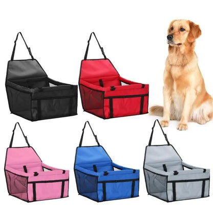 Pet Essentials-11 dog travel car seat carrier in black with mesh sides and adjustable straps for secure, comfortable travel.