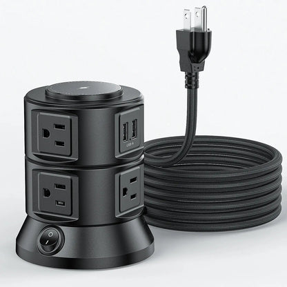 US Stock ETL Power Strip Surge Protector Outlet Extender withOutlets 4 USTowerB   6 Power Strip Flat Plug for Home/Office/School Zenn Organics Inc