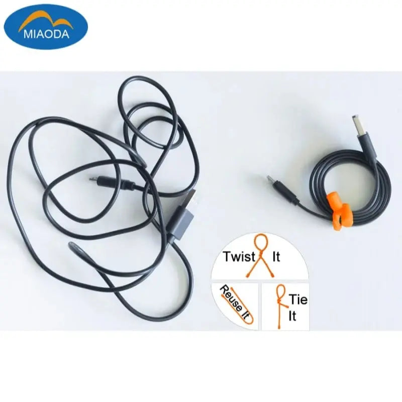 6pk 18'' Reusable Adjustable Silicone Cable Ties Multi-Purpose Releaseable for Home Office Travel Zenn Organics Inc