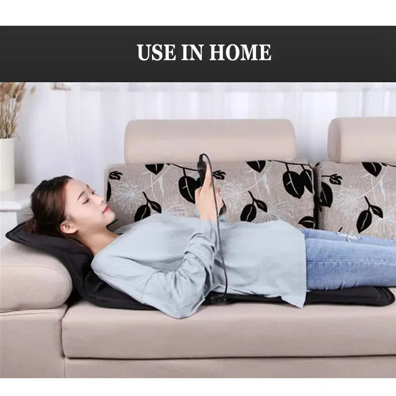 Portable Electric Heated Vibrating Massage Cushion for Seat Back Neck Body Pain Relief Timing Control for Car Home Office Use Zenn Organics Inc