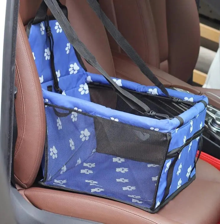 Foldable Pet Essentials-11 car hammock seat showing secure, waterproof design with adjustable straps for pet travel comfort.