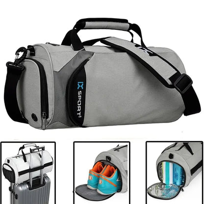 Men's Fitness-6 gym and travel duffel bag with multiple compartments, dry and wet separation, ideal for outdoor and sports use