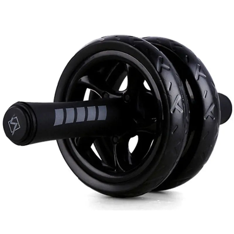 Fitness-6 double wheel ab roller trainer for core workout, featuring sturdy handles and compact design for effective abdominal exercises.
