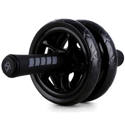 Fitness-6 double wheel ab roller trainer for core workout, featuring sturdy handles and compact design for effective abdominal exercises.