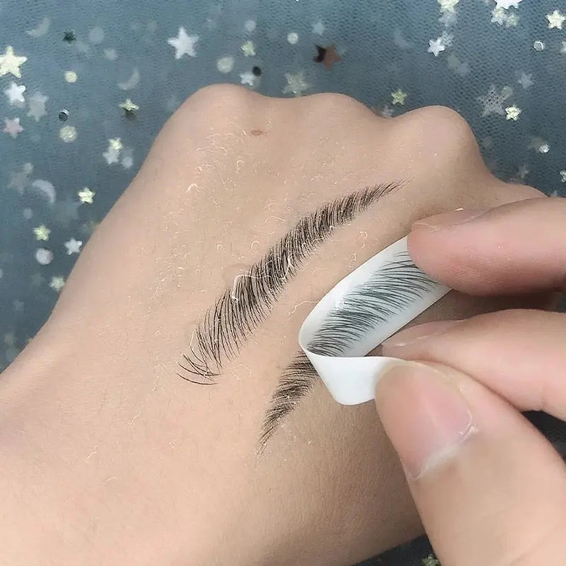 Waterproof 4D eyebrow tattoo stickers by Health & Beauty-5 featuring natural hair-like design for long-lasting eyebrow enhancement.