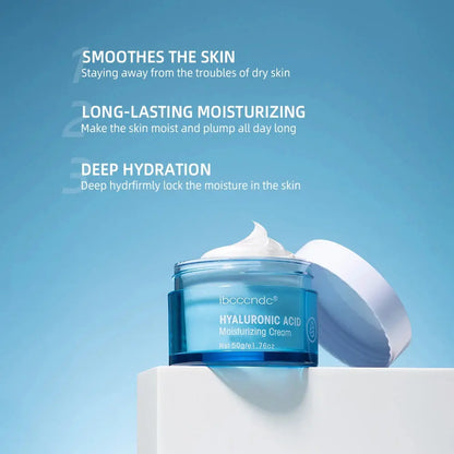 Zenn Organics hyaluronic acid gel cream moisturizer for face, hydrating and smoothing extra-dry skin, nourishing and reducing dryness.