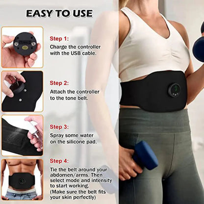 Fitness AB-Belt ABS Stimulator For Home Fitness Training Cores Muscle Firming Strengthening Workout Equipment Travel Fitness Zenn Organics Inc
