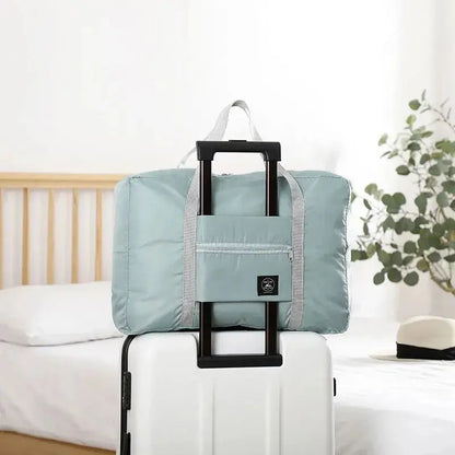 Fashionable Foldable Travel Bag: Large Capacity, Splash-Proof Carry-On Luggage Handbag for Unisex Fitness & Holiday Trips Zenn Organics Inc