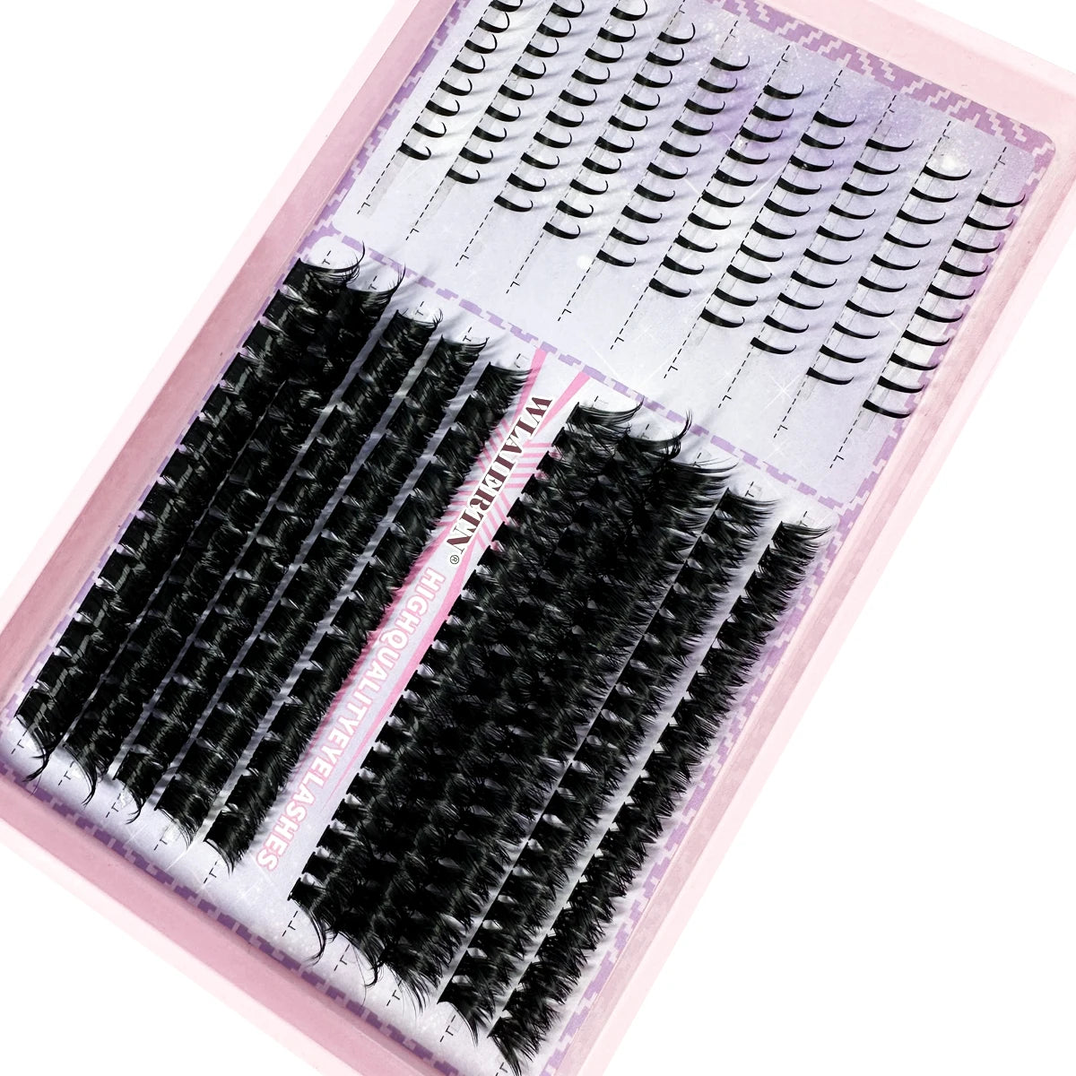 Lash Extensions Kit Spikes Lash Individuals 3D Volume Eyelash Clusters D-Curly Lash Clusters Kit 10-16MM DIY Eyelash Extensions Zenn Organics Inc