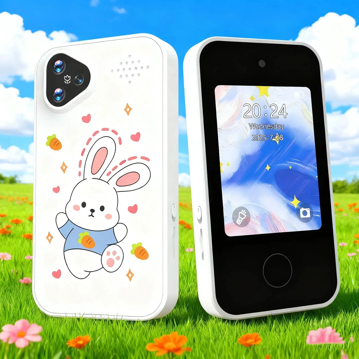 Kids Smart Phone with Dual Camera, 2.8" Touchscreen, 720P IPS Display, Battery, USB-C Charging, 4+ Years Old, prefer gift Zenn Organics Inc