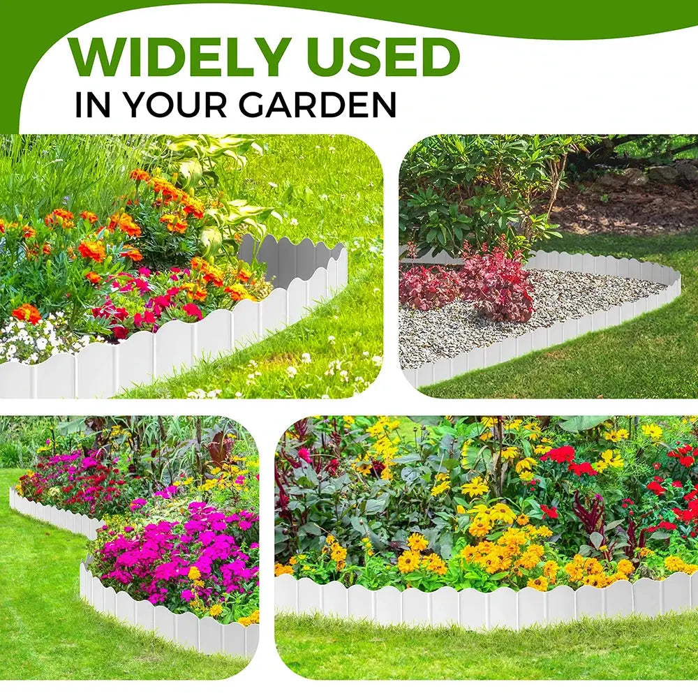 Garden Edging Borders Grass Lawn Fence Path Patio Interlocking Decorative Outdoor Barrier Landscape Edging for Yard Garden Zenn Organics Inc