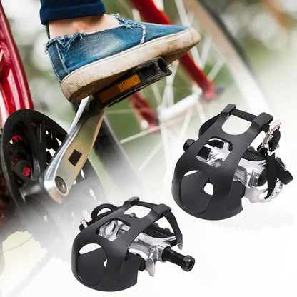 Exercise Bike Pedals with Clips and Straps Lightweight Bike Replacement Parts for Indoor Riding Stationary Bike Home Gym Zenn Organics Inc