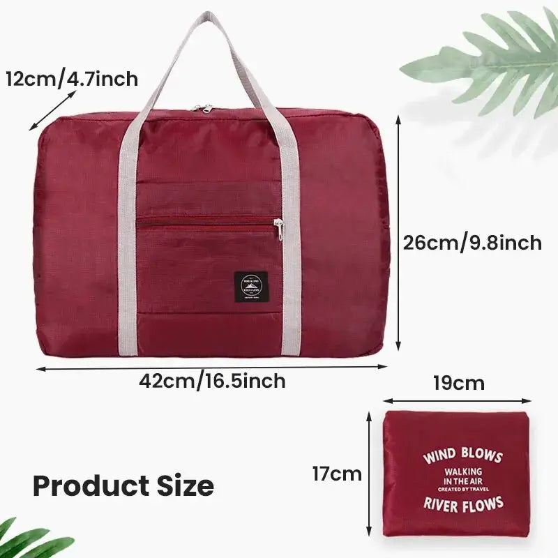 Fashionable Foldable Travel Bag: Large Capacity, Splash-Proof Carry-On Luggage Handbag for Unisex Fitness & Holiday Trips Zenn Organics Inc