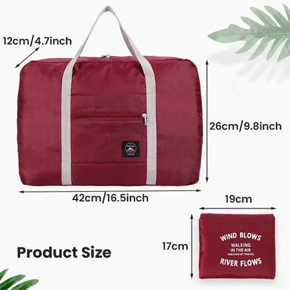 Fashionable Foldable Travel Bag: Large Capacity, Splash-Proof Carry-On Luggage Handbag for Unisex Fitness & Holiday Trips Zenn Organics Inc