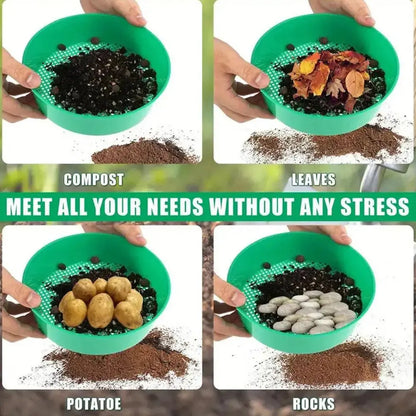Garden Sieve Soil Sifter, Round Sieve Earth Stone Fine Gardening Tool Home Planting Sieve Screen Garden Soil Filter Net Sifter Zenn Organics Inc