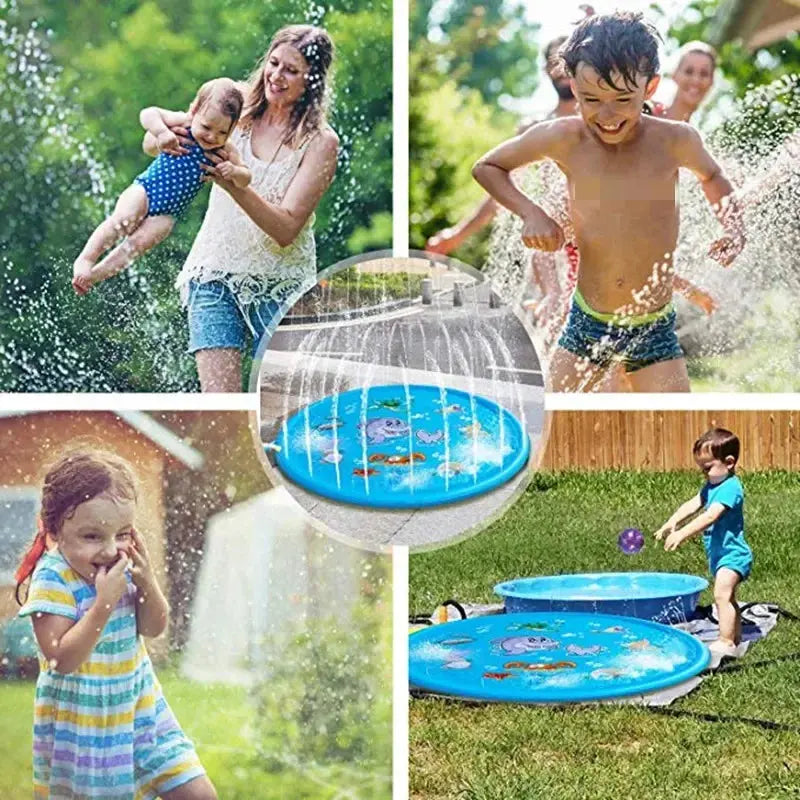 Summer Outdoor Garden Lawn Sea Animal Inflatable Cold Water Spray Kids Sprinkler Interactive Play Game Pad Mat Tub Bath Toys Zenn Organics Inc