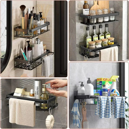 Bathroom Shelf Kitchen Storage Organizer Aluminum Alloy Shampoo Rack Shower Shelf Bathroom Accessories No Drill Shelf Zenn Organics Inc