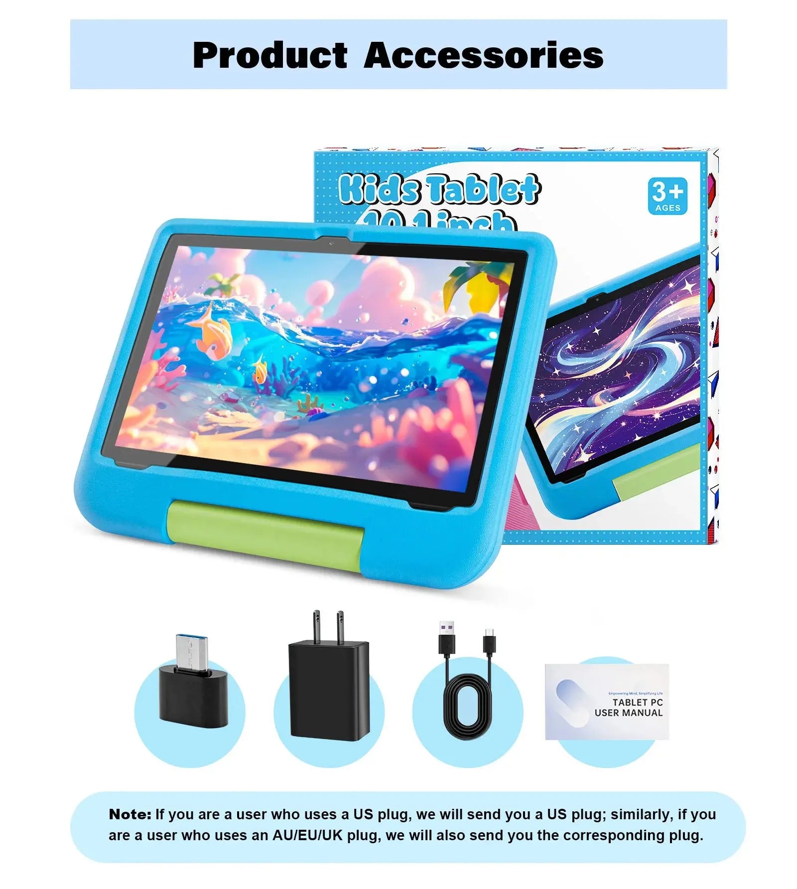Kids Tablet, 10.1-inch Children 2025 Android 15 Tablets with Eye Protection Screen, 8GB(4+4GB) RAM 64GB Storage, 5000mAh Battery Zenn Organics Inc