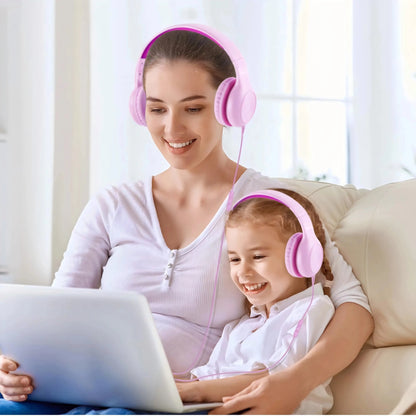 Wired Headphones with Microphone Foldable Adjustable Over Ear Kids Headphones for Girls Boys Children Zenn Organics Inc