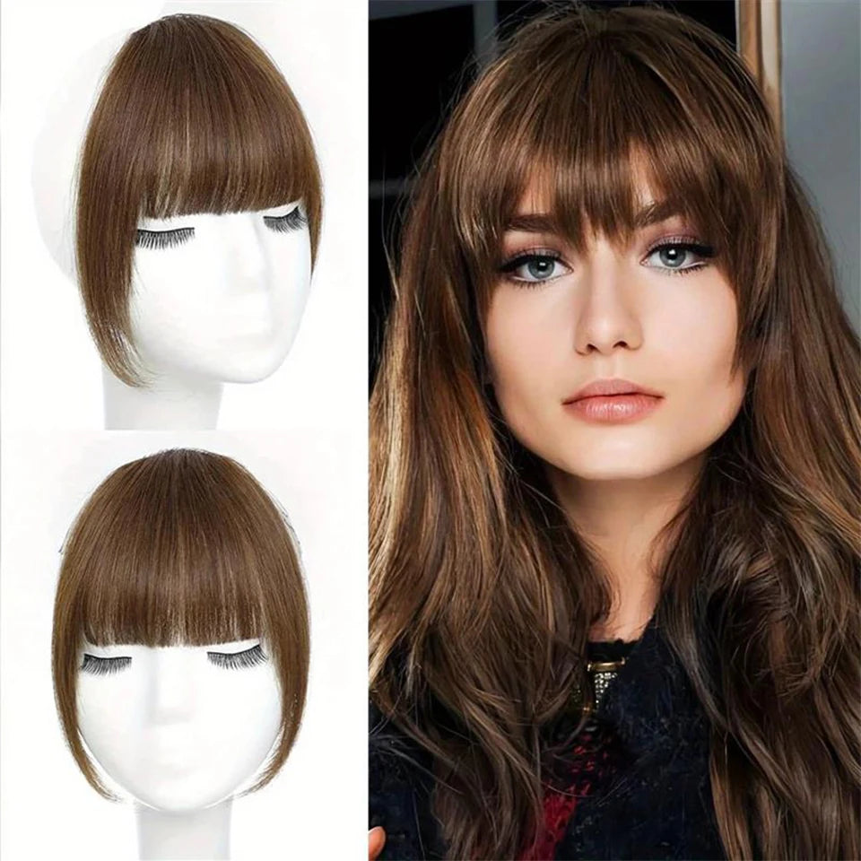 Hair bangs clip-in extensions Fringe fake hair wigs Synthetic Toupee Hairpiece with sideburns DIY Elegant women Hair Accessories Zenn Organics Inc